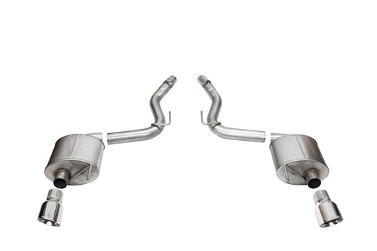 Corsa 24+ Ford Mustang GT Touring Axle-Back Dual Rear Exit with 4.5in Pro Series Polished Tips - 21256