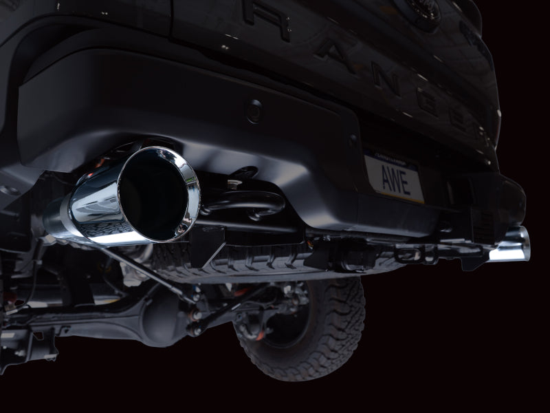 AWE 2024+ Ford Ranger Raptor 3.0L Switchpath Cat-Back Exhaust - Chrome Silver Tips - 3025-32306