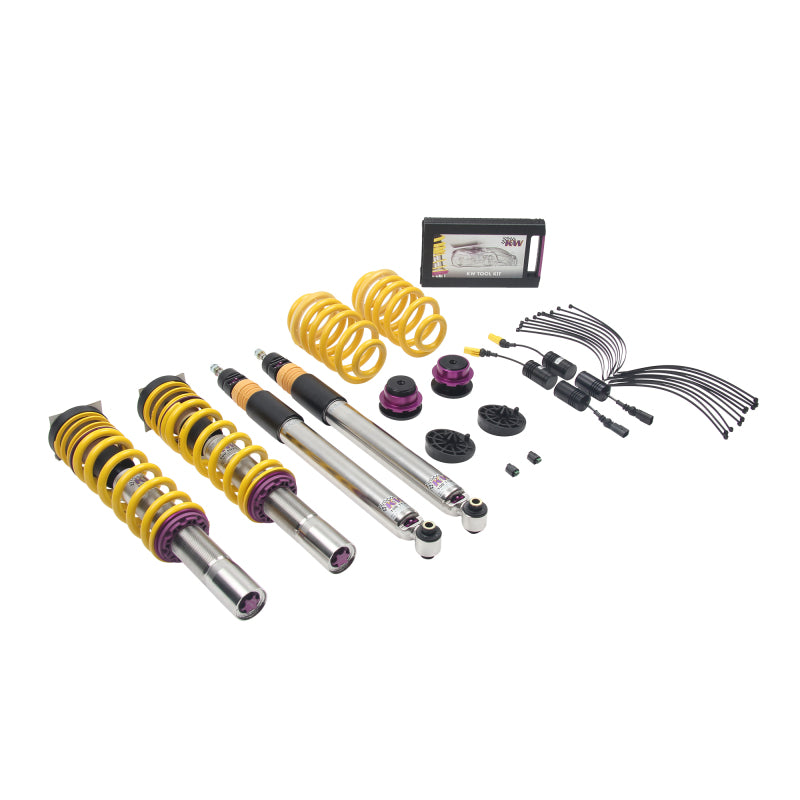 KW Coilover Kit V3 2017+ Audi A4 (B9) Sedan 2wd w/ Electronic Dampers - 352100AW