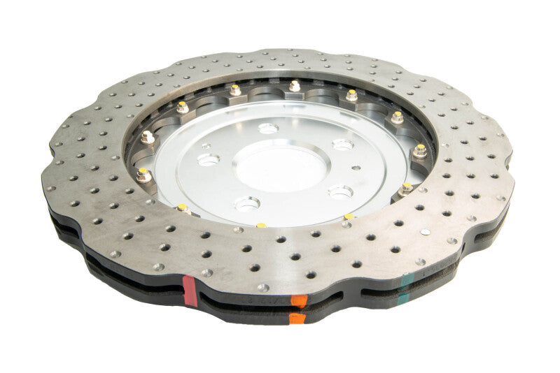 DBA 13-16 Audi RS5 (w/Scalloped edge Iron Discs) Rear 5000 Series Drilled Wavy Rotor w/Silver Hat - DBA52841WSLVXD