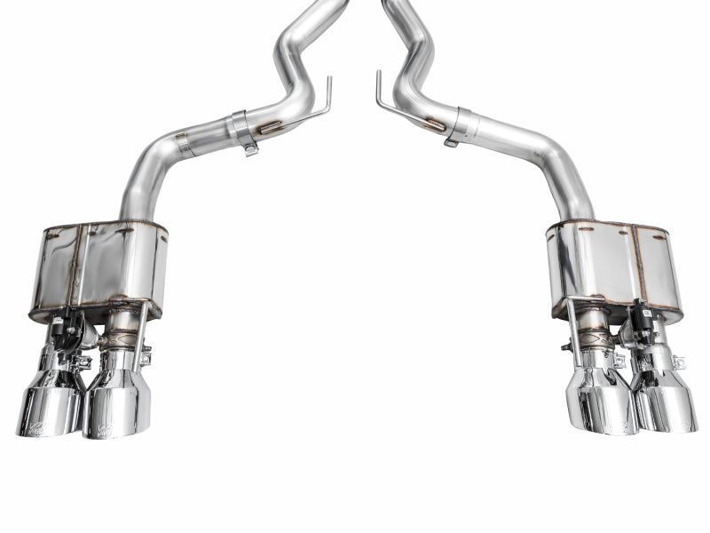 AWE 2024 Ford Mustang GT Fastback S650 RWD SwitchPath Cat-Back Exhaust w/ Quad Chrome Silver Tips - 3025-42650