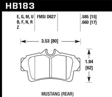 Load image into Gallery viewer, Hawk 01 Ford Mustang Bullit / 94-99 &amp; 01 &amp; 03-04 Mustang Cobra Blue 9012 Race Rear Brake Pads - HB183E.585