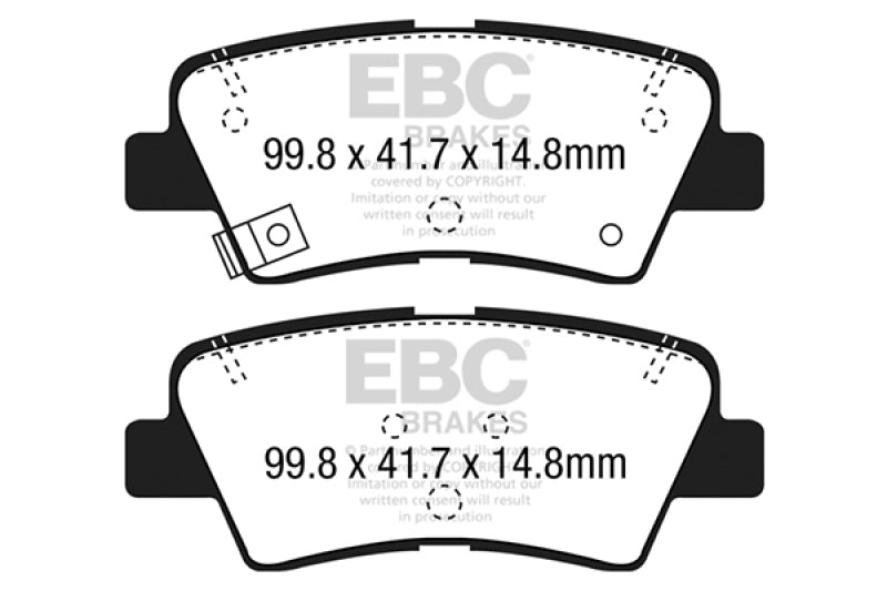 EBC 12+ Hyundai Elantra GT 2 Greenstuff Rear Brake Pads - DP22188