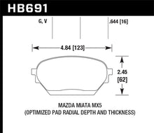 Load image into Gallery viewer, Hawk 06-14 Mazda MX-5 DTC-60 Race Front Brake Pads - HB691G.644