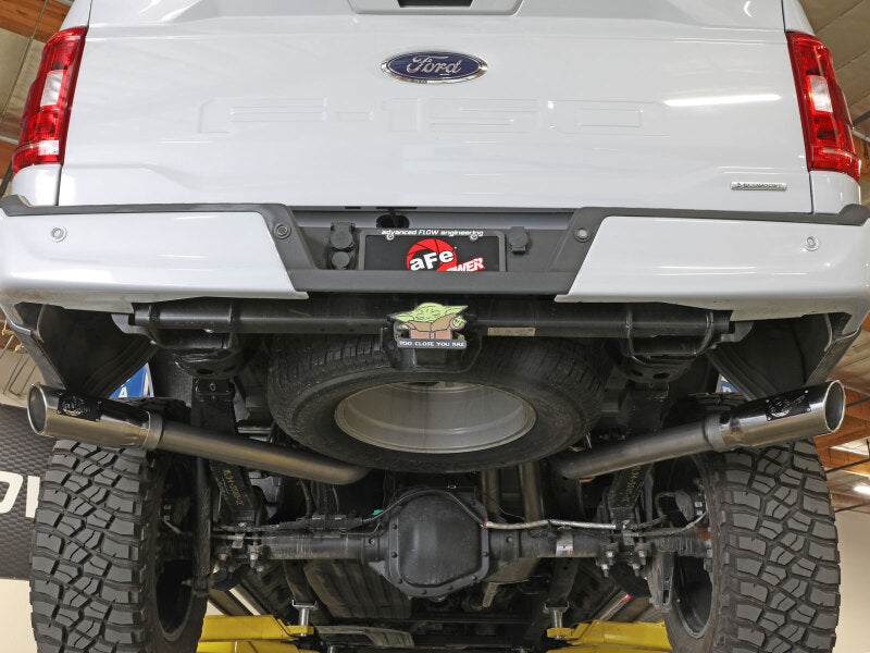 aFe Vulcan 3in 304 SS Cat-Back Exhaust 2021 Ford F-150 V6 2.7L/3.5L (tt)/V8 5.0L w/ Polished Tips - 49-33126-P