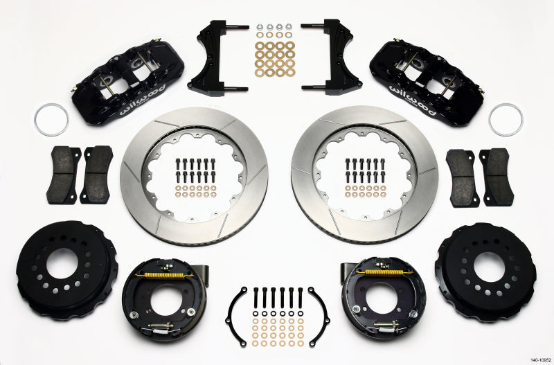 Wilwood AERO4 Rear P-Brake Kit 14.00in Ford 8.8 w/2.5in Offset-5 Lug - 140-10952