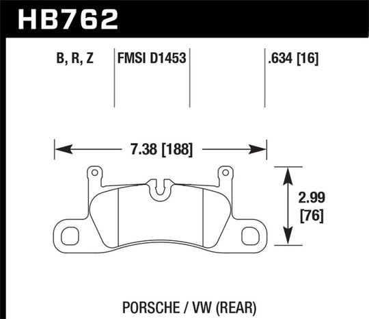 Hawk 15-17 Porsche Cayenne / 15-16 Volkswagen Touareg HPS Street Rear Brake Pads - HB762F.634