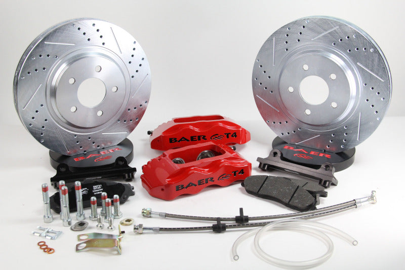 Baer Brakes 85-87 Chevrolet Corvette 13in Track4 Front SDZ Brake Kit - Hugger Orange - 4301411HO