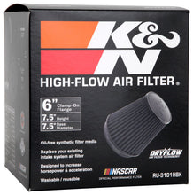 Load image into Gallery viewer, K&amp;N Universal Rubber Filter Round Tapered 6in Flange ID x 7.5in Base OD x 5.25in Top OD x 8in Height - RU-3101HBK