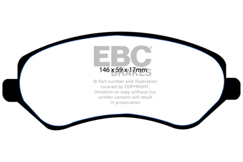 EBC 04-07 Chrysler Town & Country 3.3 Rear Drums Yellowstuff Front Brake Pads - DP41612R