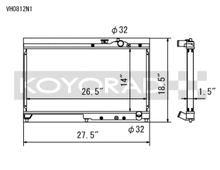 Load image into Gallery viewer, Koyo 92-00 Honda Civic 1.6 DOHC (Will Not Fit Vehicles w/AC) Manual Transmission Radiator - VH0812N1