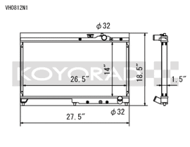 Koyo 92-00 Honda Civic 1.6 DOHC (Will Not Fit Vehicles w/AC) Manual Transmission Radiator - VH0812N1