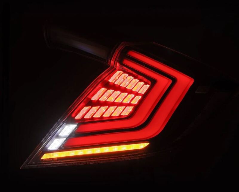 AlphaRex 16-21 Honda Civic Hatchback / Type-R FK8 Nova-Series LED Tail Lights (Pair) - Black - 676020