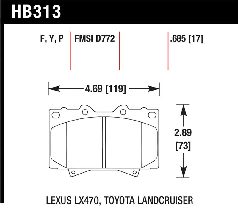 Hawk LTS Street Brake Pads - HB313Y.685