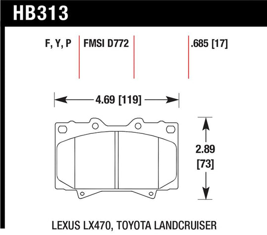 Hawk LTS Street Brake Pads - HB313Y.685