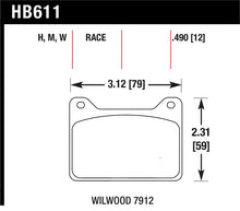 Load image into Gallery viewer, Hawk Wilwood 7912 DTC-30 Race Brake Pads - HB611W.490