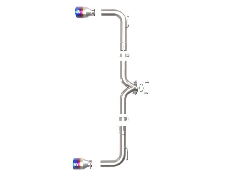 aFe Takeda 2-1/2in 304 SS Axle-Back Exhaust w/ Blue Flame Tips 14-18 Mazda 3 L4 2.0L/2.5L - 49-37014-L