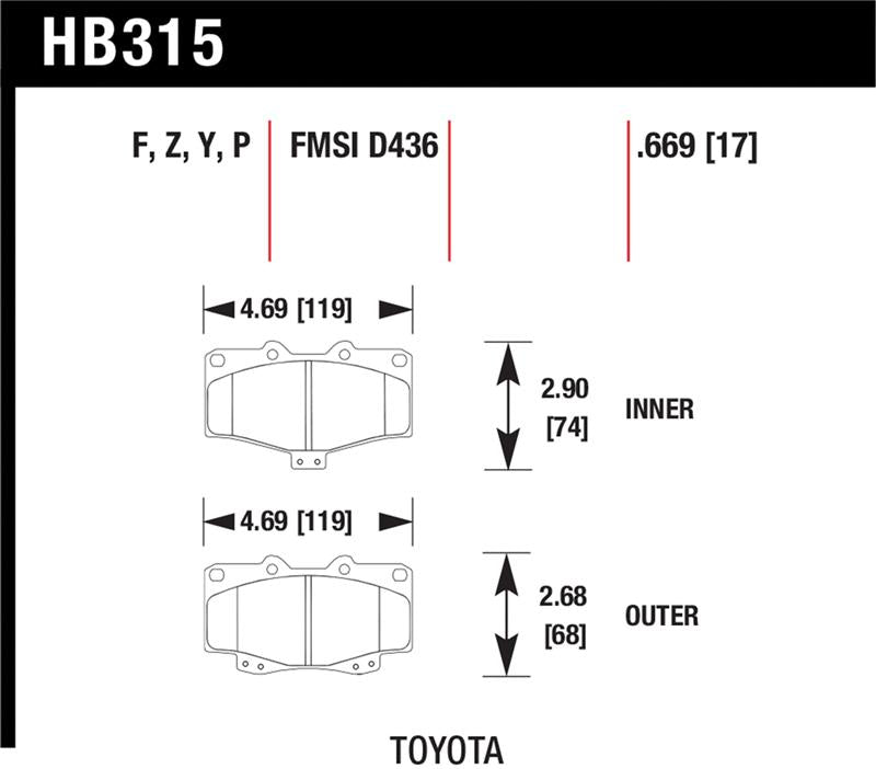 Hawk LTS Street Brake Pads - HB315Y.669