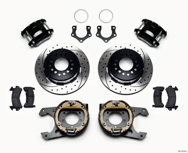 Wilwood D154 P/S Park Brake Kit Drilled Mopar/Dana 2.36in Off w/Snap Ring Bearing - 140-12214-D