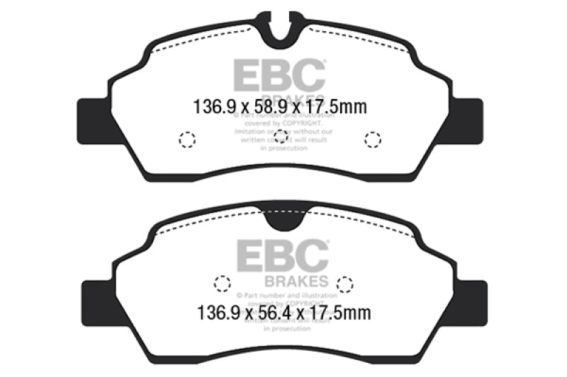 EBC 2015+ Ford Transit 150 SRW Yellowstuff Rear Brake Pads - DP42222R