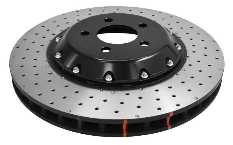 DBA 15-20 Ford Mustang GT Perf Package (380mm Front Rotor) Front 5000 Series Drilled Rotor w/Blk Hat - DBA52166BLKXD