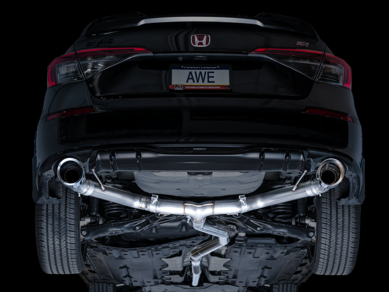 AWE Tuning 22+ Honda Civic Si/Acura Integra Track Edition Cat-Back Exhaust - Dual Chrome Silver Tips - 3020-32331