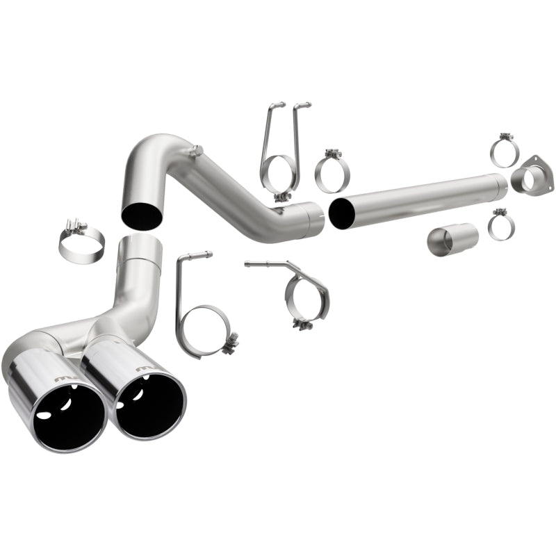 MagnaFlow 08-17 Ford F-250/F-350/F-450 4.6L/6.7 DPF-Back SS 4in Dual Single Passenger Side Rear Exit - 17873