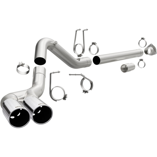 MagnaFlow 08-17 Ford F-250/F-350/F-450 4.6L/6.7 DPF-Back SS 4in Dual Single Passenger Side Rear Exit - 17873