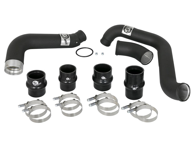 aFe BladeRunner 3in/3-1/2in Black Intercooler Tubes Hot/Cold 2017 GM Diesel Trucks V8 6.6L (td) L5P - 46-20334-B