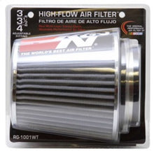 Load image into Gallery viewer, K&amp;N Universal Filter Chrome Round Tapered White - 4in Flange ID x 1.125in Flange Length x 5.5in H - RG-1001WT
