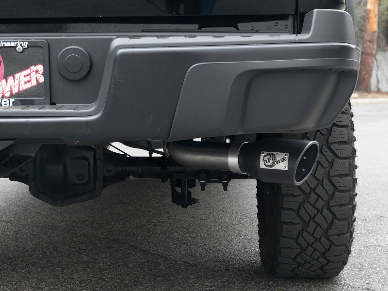 aFe Mach Force-XP Exhaust 3in CB SS 15-17 GM Colorado/Canyon 2.5L/3.6L Side Exit w/ Black Tip - 49-44058-B