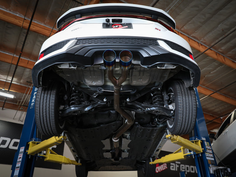 aFe Takeda 2.5in 304SS Cat-Back Exhaust System 17-20 Honda Civic SI Coupe L4-1.5L (t) - BL Flame Tip - 49-36620-L
