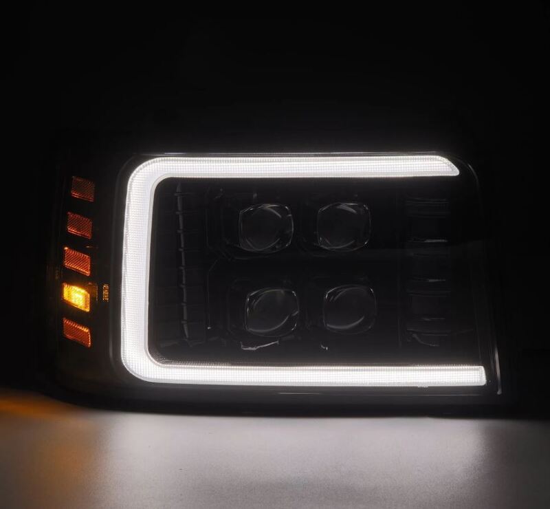 AlphaRex 92-96 Ford F-Series/Bronco NOVA-Series LED Proj Headlight Alpha-Bk w/Actv Light SS & SBDRL - 880269