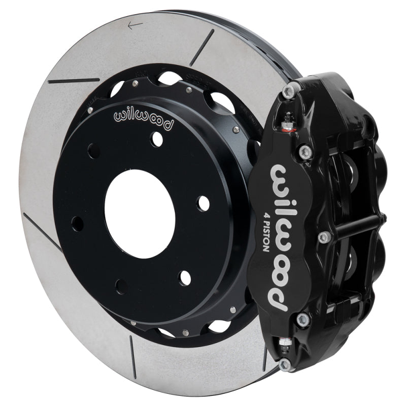 Wilwood 03-08 Audi A4 Forged Narrow Superlite 4R Rear Big Brake Kit 12.88in Slot Rotor - Black - 140-18151