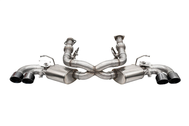 Corsa 20-25 Corvette C8 3in Valved Cat-Back 4.5in Blk Quad Tips Fits Factory Perf Exhaust DeletesAFM - 21103BLK