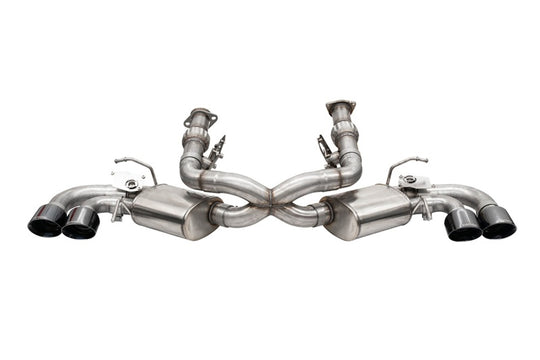Corsa 20-25 Corvette C8 3in Valved Cat-Back 4.5in Blk Quad Tips Fits Factory Perf Exhaust DeletesAFM - 21103BLK