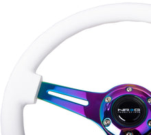 Load image into Gallery viewer, NRG Classic Wood Grain Steering Wheel (350mm) White Paint Grip w/Neochrome 3-Spoke Center - ST-015MC-WT
