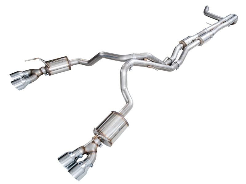 AWE Tuning 2021+ Cadillac Escalade 6.2L 0FG Dual Exit Exhaust System w/ 5in Chrome Silver Tips - 3015-42321