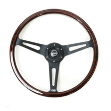 Load image into Gallery viewer, NRG Classic Vintage Wheel (380mm) 3 Spoke Center 1in Deep Dish - RST-380BK-W-B