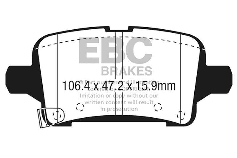 EBC 2016+ Chevrolet Malibu 1.5L Turbo (Elec PB) Yellowstuff Rear Brake Pads - DP43074R