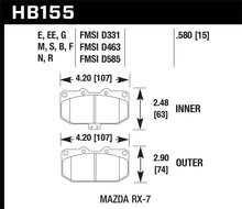 Load image into Gallery viewer, Hawk 88-89 Mazda RX-7 1.3L 10th Anniversary 4 Piston Caliper Front ER-1 Brake Pads - HB155D.580