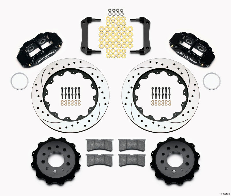 Wilwood Narrow Superlite 4R Rear Kit 14.00in Drilled Morrison Multilink IRS (2010-15 Camaro Based) - 140-13648-D