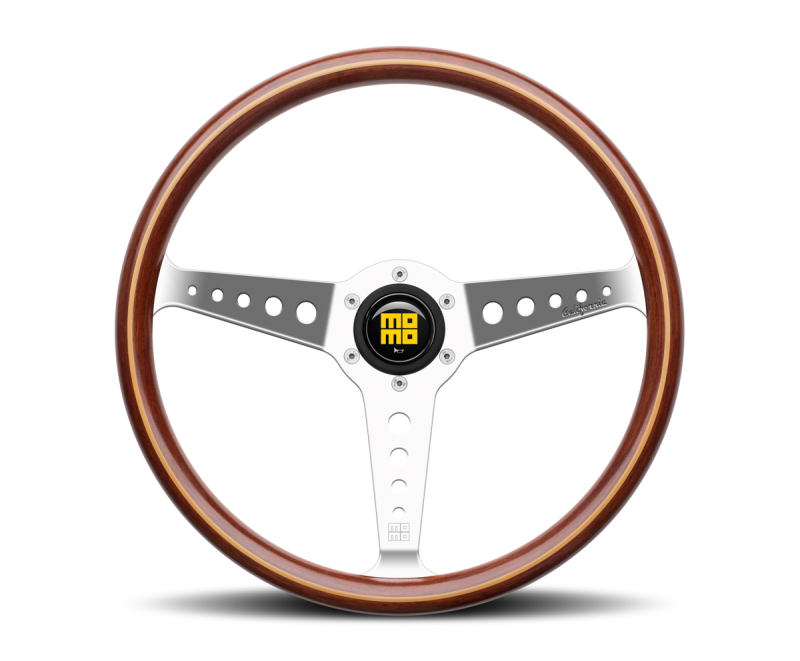 Momo California Wood Steering Wheel 360 mm - Mahogany Wood/Polished Spokes - CAL36WD0P