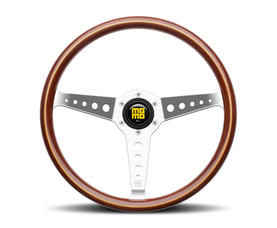 Momo California Wood Steering Wheel 360 mm - Mahogany Wood/Polished Spokes - CAL36WD0P