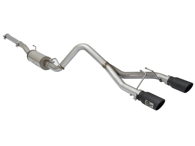 aFe Rebel Series CB 2.5in Dual Center Exit SS Exhaust w/ Black Tips 07-15 Jeep Wrangler 3.6L/3.8L V6 - 49-48056-B