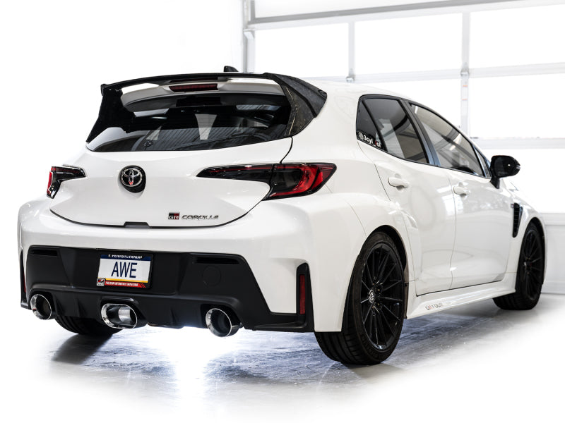AWE Tuning 23-24 Toyota GR Corolla Track Edition Cat-Back Exhaust - Chrome Silver Tips - 3020-52472