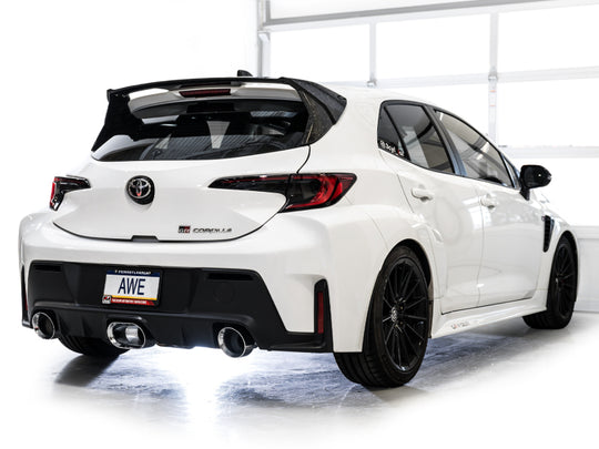 AWE Tuning 23-24 Toyota GR Corolla Track Edition Cat-Back Exhaust - Chrome Silver Tips - 3020-52472