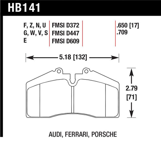 Hawk Audi/Porsche Rear AND ST-40 Performance Ceramic Street Brake Pads - HB141Z.650