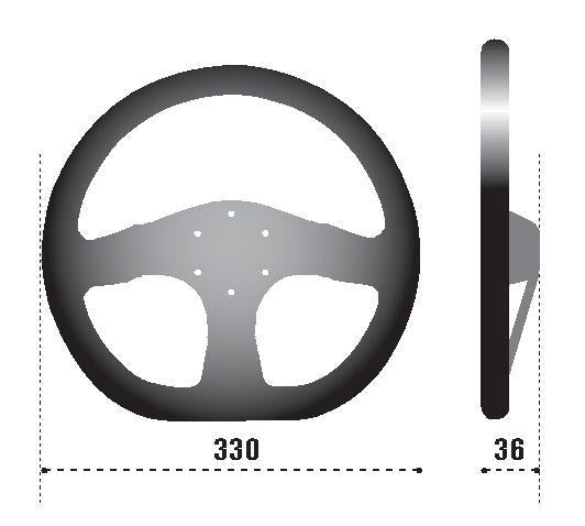 Sparco Steering Wheel 353 Suede Black (NO HORN INCLUDED) - 015R353PSN