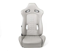 Load image into Gallery viewer, NRG Reclinable Sport Seats (Pair) The Arrow Grey Vinyl w/ Pressed NRG logo w/ Grey Stitch - RSC-810GY L/R